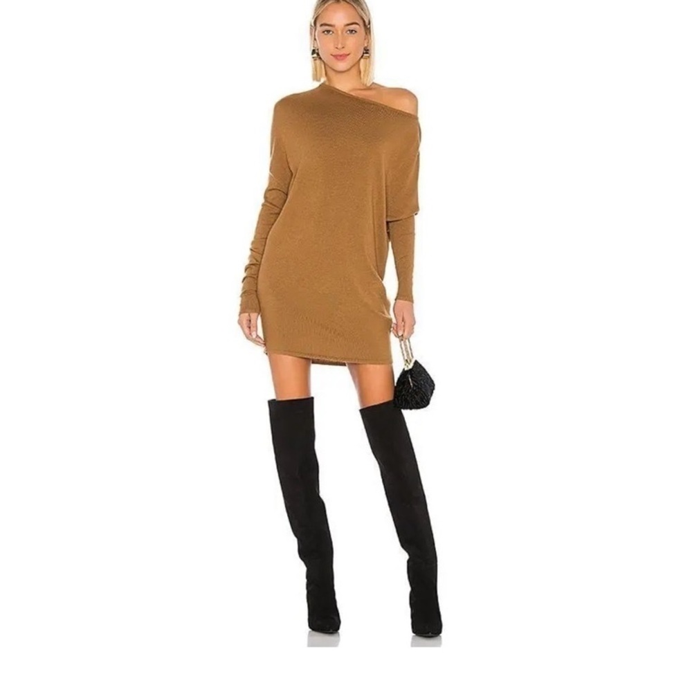 NBD brown off shoulder sweater - Picture 1 of 5